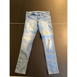 Hollister Skinny Jeans Womens 13R W31 Light Wash Distressed Ripped Y2K Blue